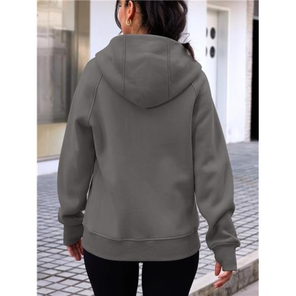 Queen‎ Womens Zip Up Hoodies Fleece Jackets Sweats Fall Outfits Sweaters Pockets - Picture 6 of 7